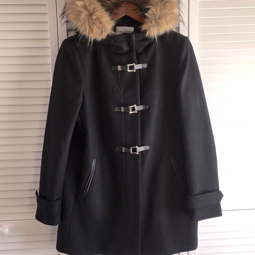 Cole Haan Faux fur hooded coat